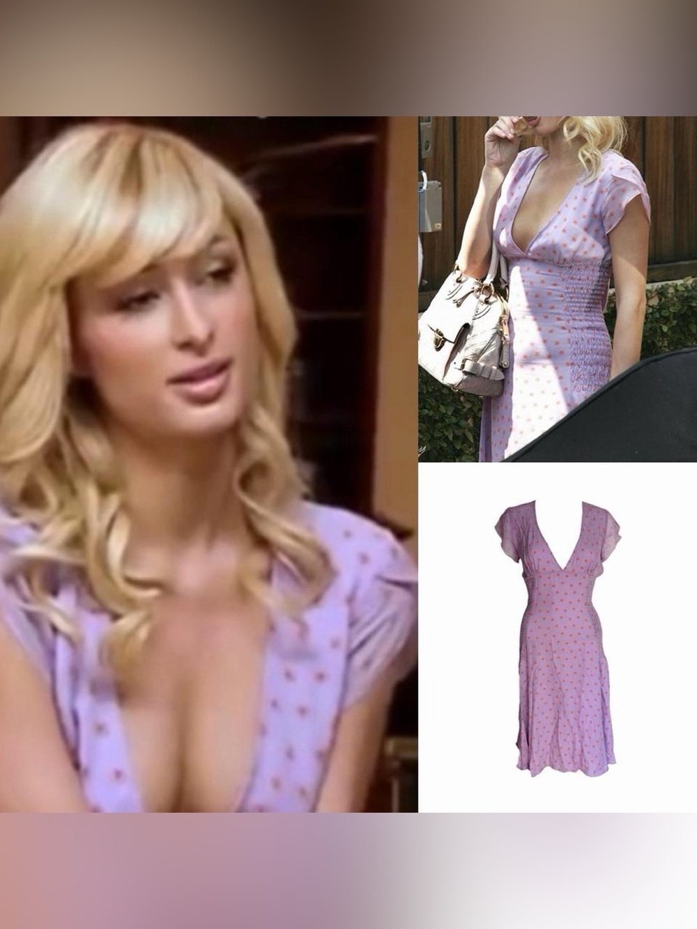 Silk Butterfly Print Dress - As Seen On Paris Hilton (The Simple Life)